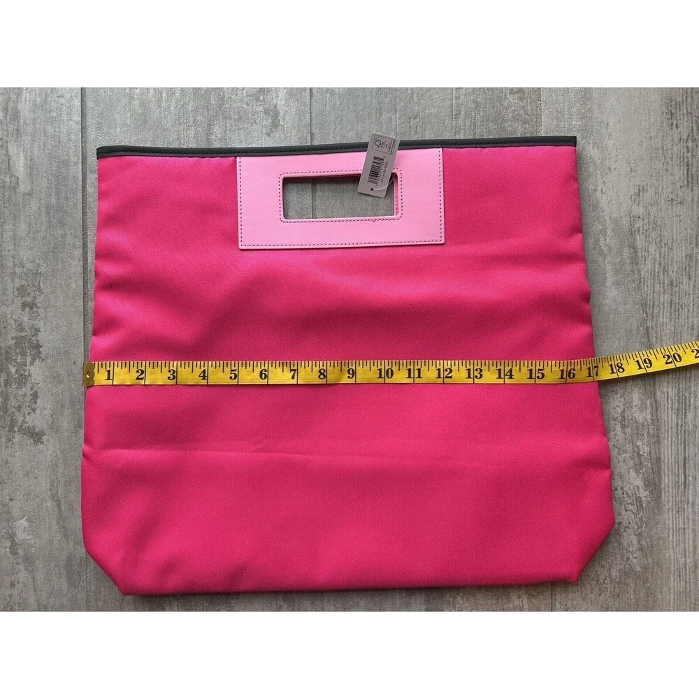 CLINIQUE Limited Edition Hot Pink Shopper Beach Tote Bag Travel Library Eco NEW